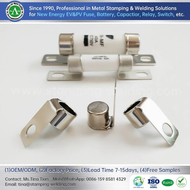 Copper Outer End Cap For High Voltage Low Current Ev Fuse